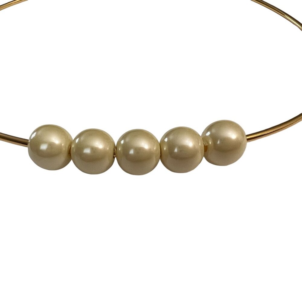 NWT J.Crew Gold-Tone Choker Necklace With Faux Pearls & Adjustable Chain - Picture 2 of 6
